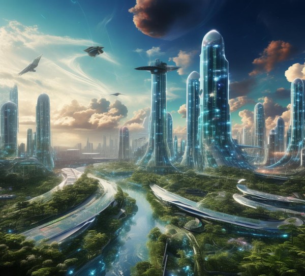 未来星际科技与自然的完美融合 未来星际科技与自然的完美融合